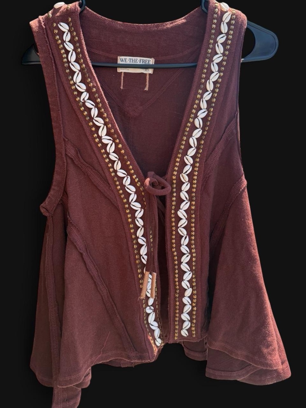 Free people shell embroidered vest statement summer blouse - Picture 4 of 7